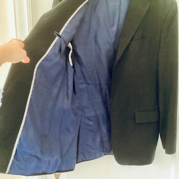 Banana Republic Mens Blue Striped Three Button Cotton Blazer Jacket Modern 40R - Picture 9 of 16